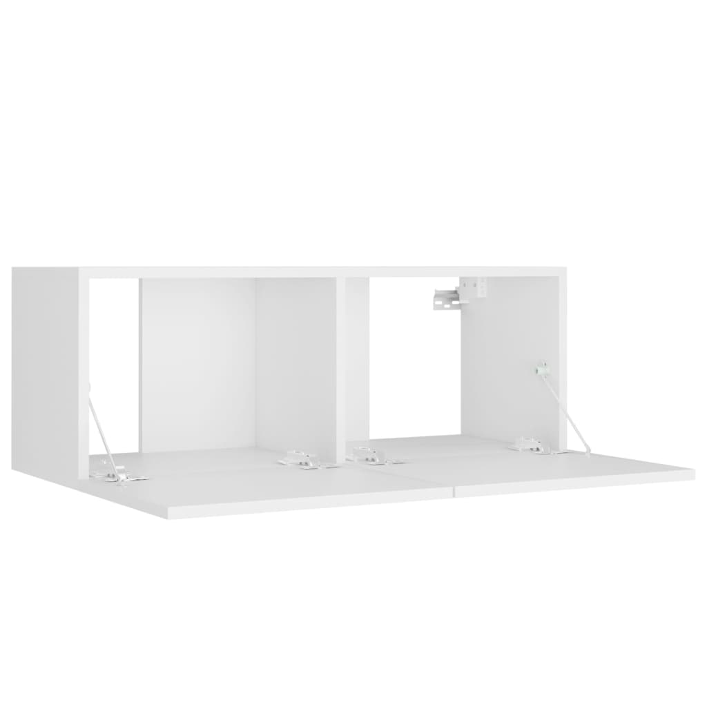 Set Mobili Porta TV 8pz Bianco in Legno Multistrato