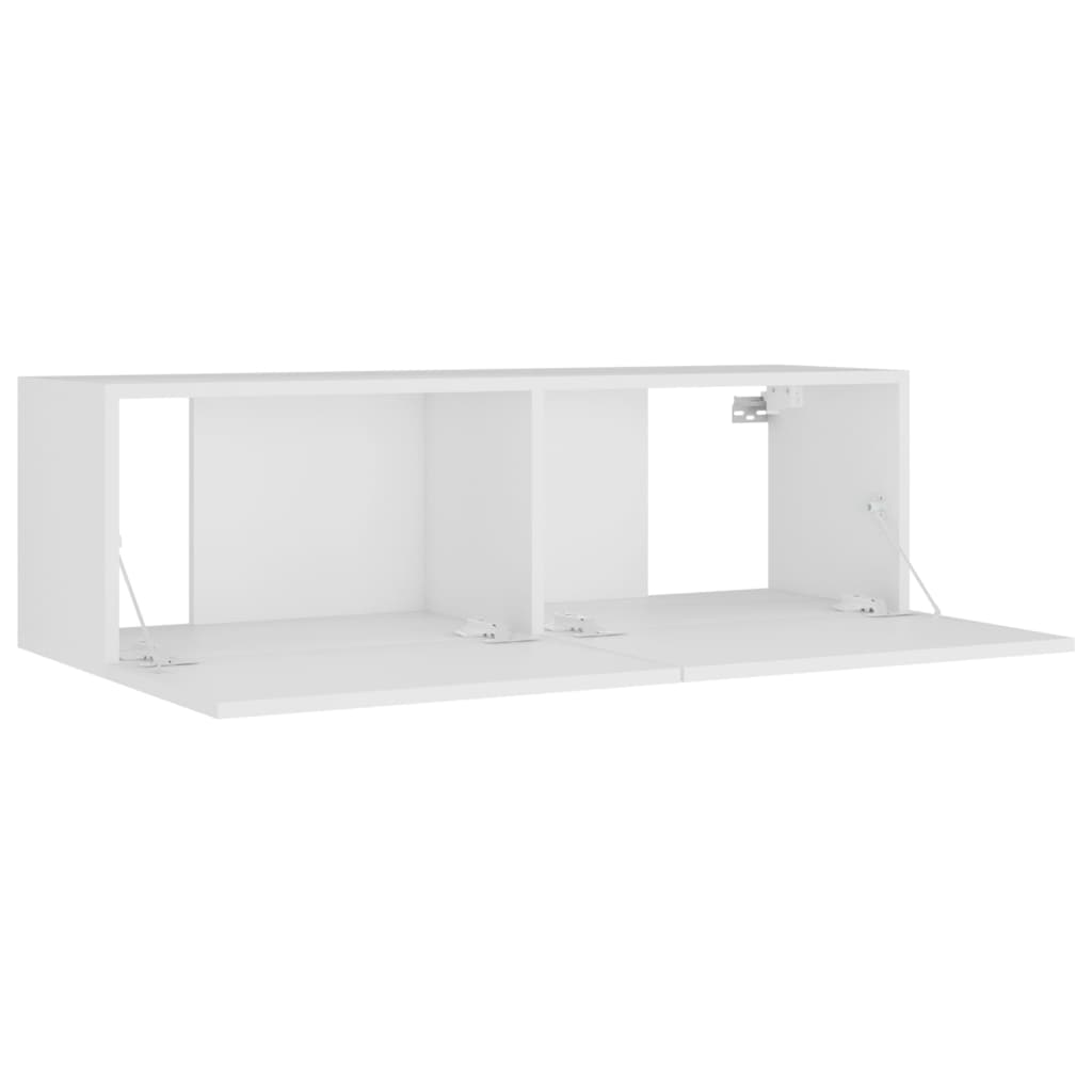 Set Mobili Porta TV 8pz Bianco in Legno Multistrato