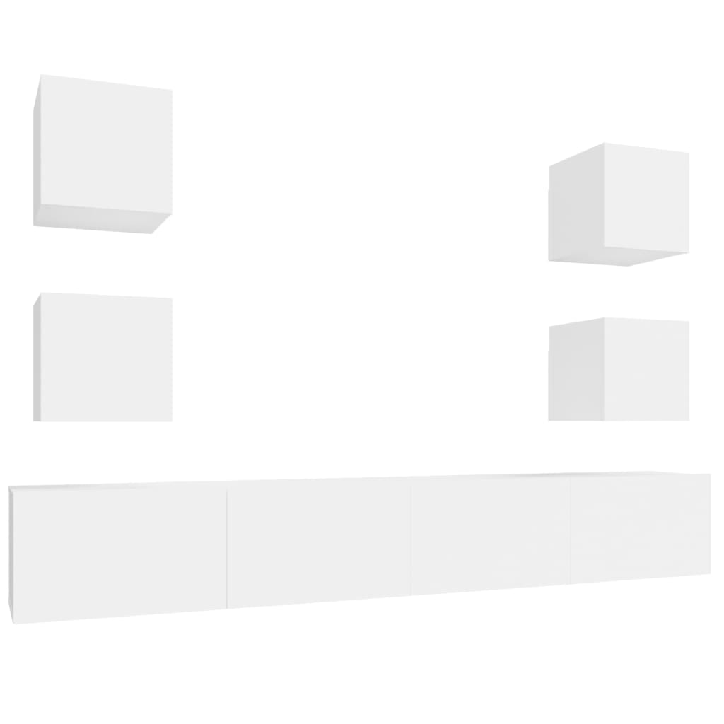 Set di Mobili Porta TV 6 pz Bianco in Legno Multistrato - homemem39
