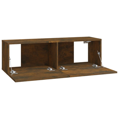 Set Mobili Porta TV 8pz Rovere Fumo in Legno Multistrato | homemem39