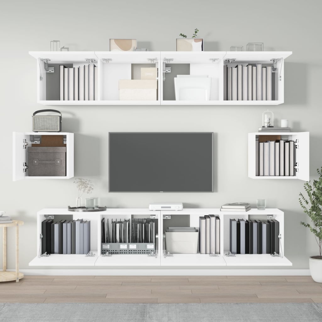 Set di Mobili Porta TV 6 pz Bianco in Legno Multistrato - homemem39