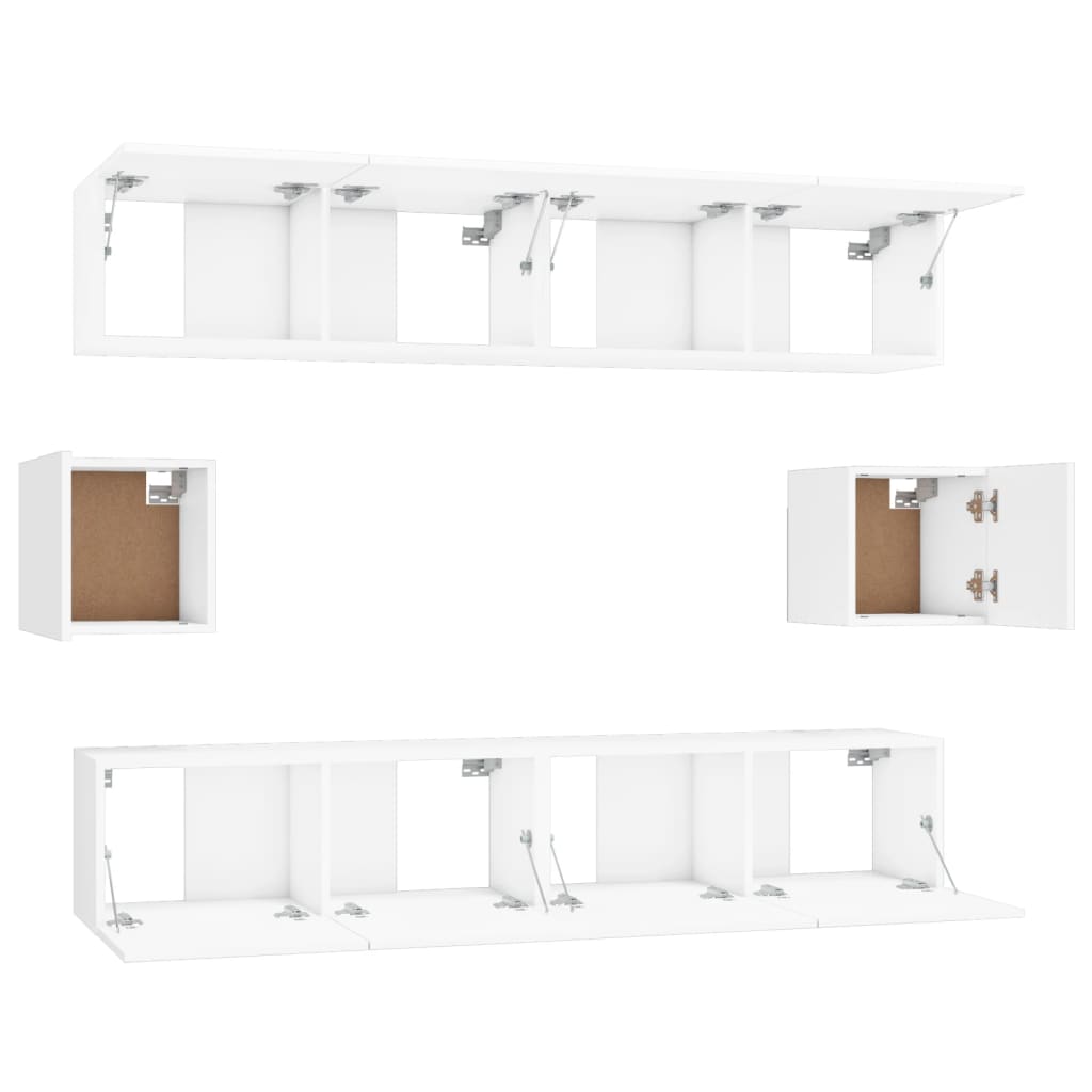 Set di Mobili Porta TV 6 pz Bianco in Legno Multistrato - homemem39