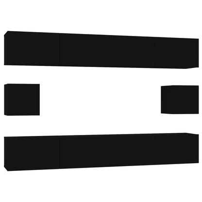 Set Mobili Porta TV 6 pz Nero in Legno Multistrato - homemem39