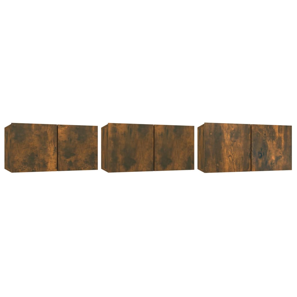 Set di Mobili Porta TV 5 pz Rovere Fumo in Legno Multistrato - homemem39