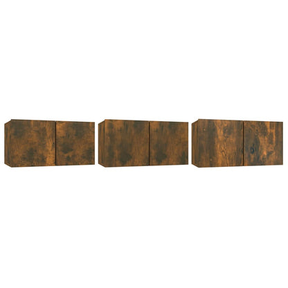 Set di Mobili Porta TV 5 pz Rovere Fumo in Legno Multistrato - homemem39