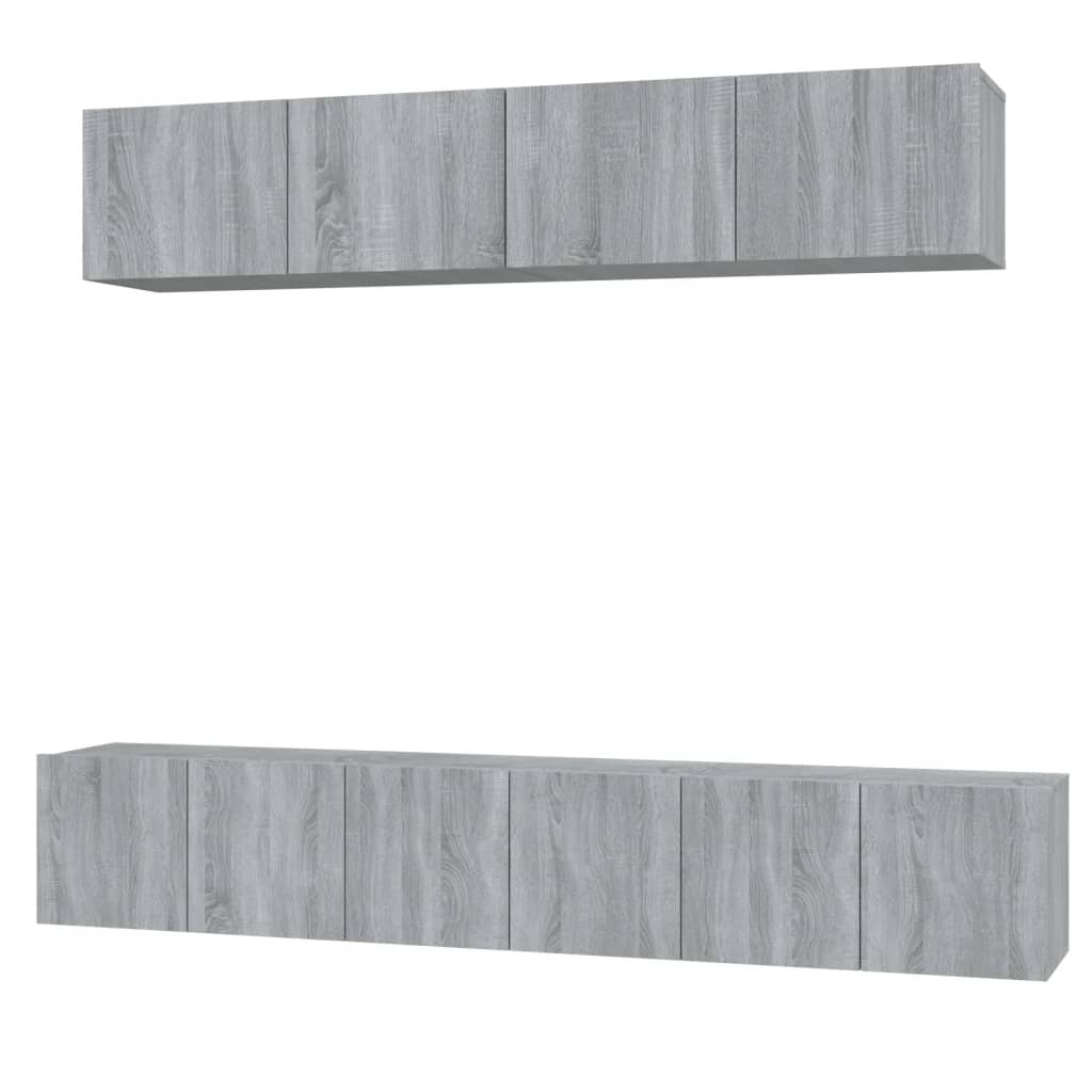 Set di Mobili Porta TV 5 pz Grigio Sonoma in Legno Multistrato - homemem39