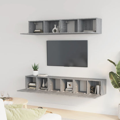 Set di Mobili Porta TV 5 pz Grigio Sonoma in Legno Multistrato - homemem39