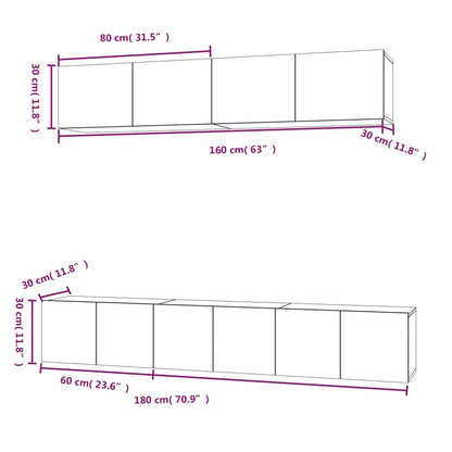 Set di Mobili Porta TV 5 pz Grigio Sonoma in Legno Multistrato - homemem39