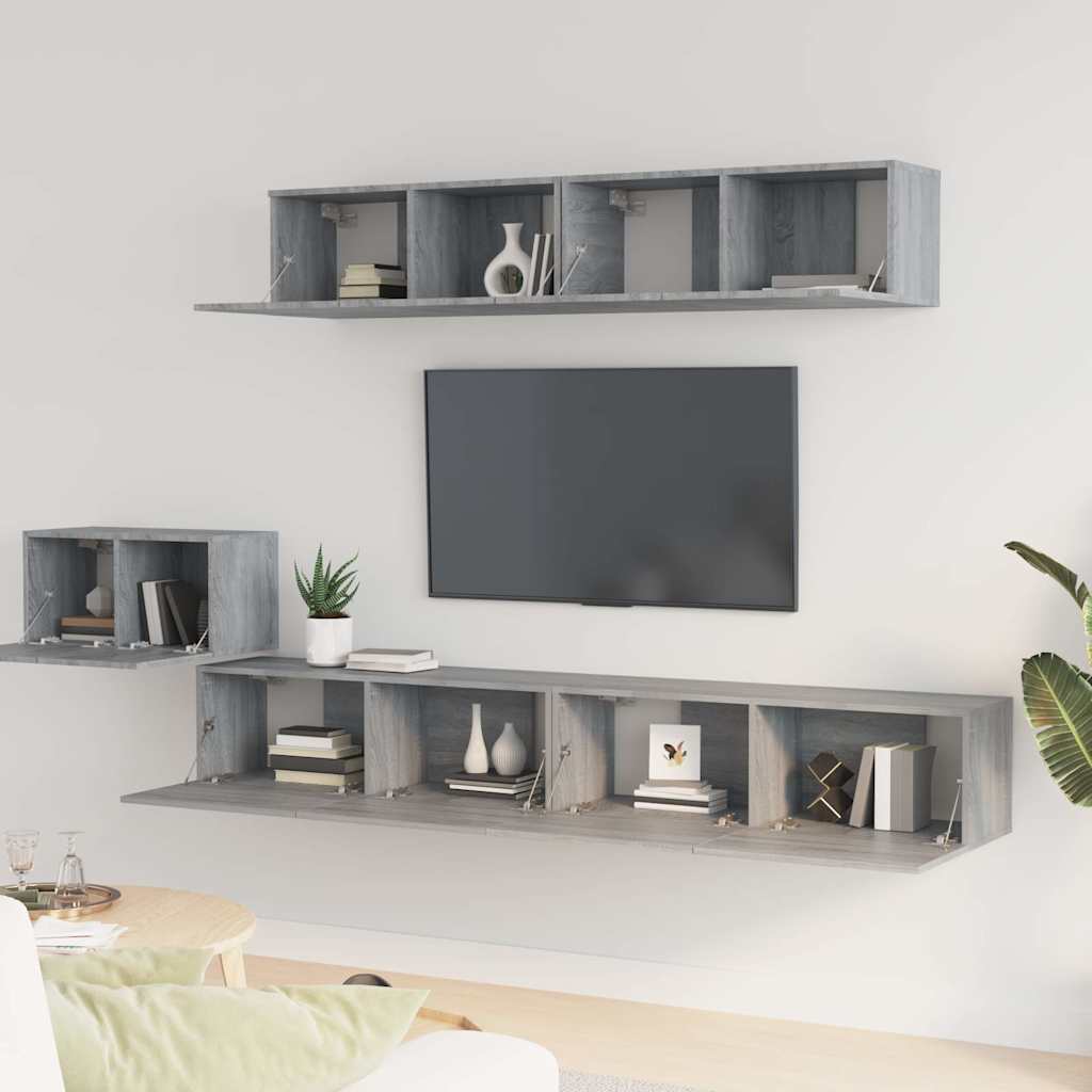 Set di Mobili Porta TV 5 pz in legno multistrato
