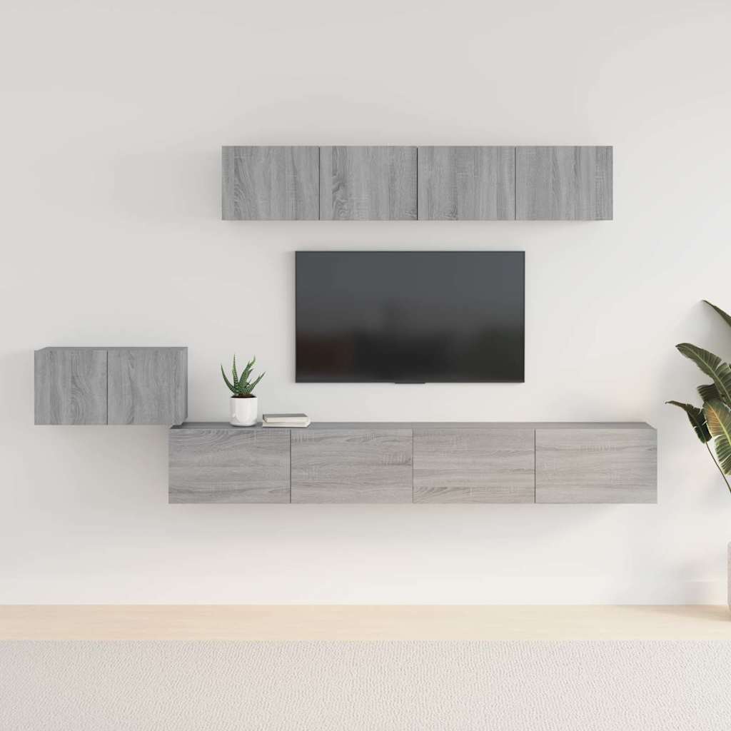 Set di Mobili Porta TV 5 pz in legno multistrato