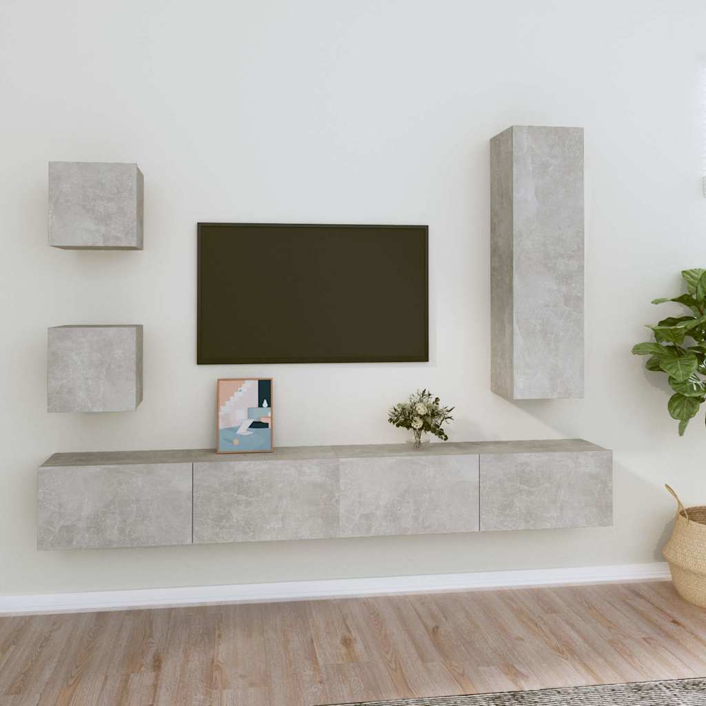 Set di Mobili Porta TV 5 pz in legno multistrato