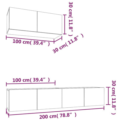 Set Mobili Porta TV 3 pz Nero in Legno Multistrato