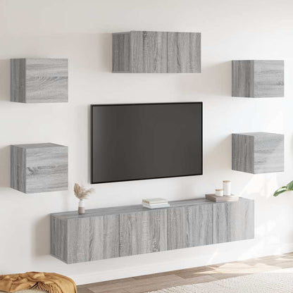 Set di Mobili Porta TV 7 pz Grigio Sonoma in Legno Multistrato - homemem39