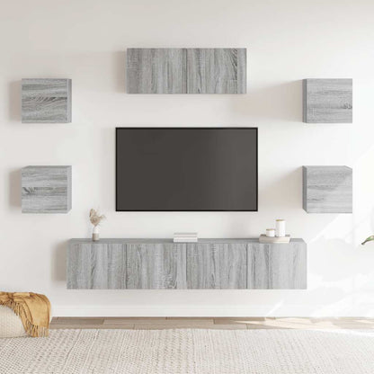 Set di Mobili Porta TV 7 pz Grigio Sonoma in Legno Multistrato - homemem39