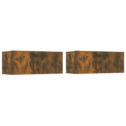 Set di Mobili Porta TV 4 pz Rovere Fumo in Legno Multistrato - homemem39