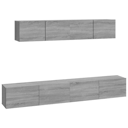 Set di Mobili Porta TV 4 pz Grigio Sonoma in Legno Multistrato - homemem39