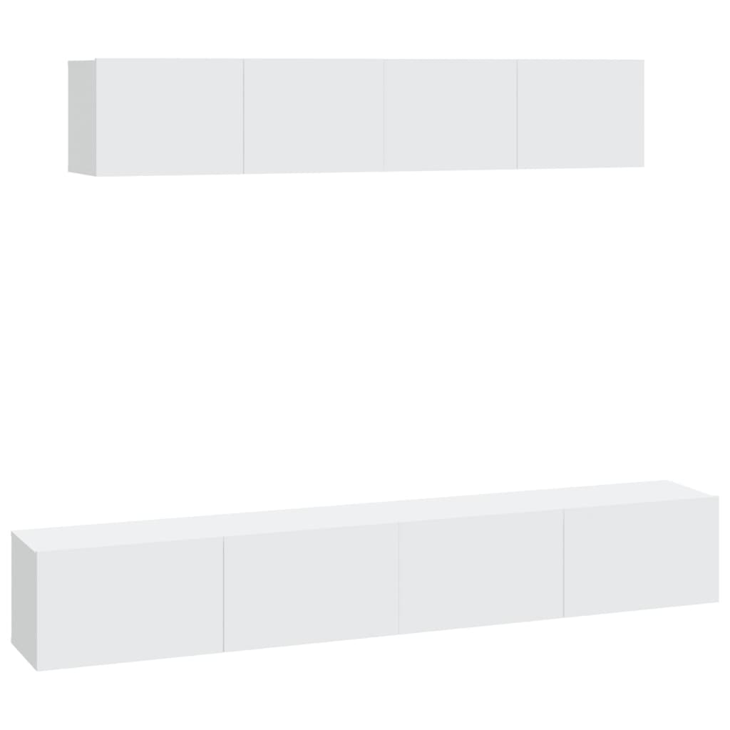 Set di Mobili Porta TV 4 pz Bianco in Legno Multistrato - homemem39