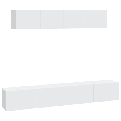 Set di Mobili Porta TV 4 pz Bianco in Legno Multistrato - homemem39