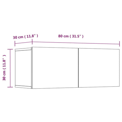 Set Mobili Porta TV 4 pz Nero in Legno Multistrato