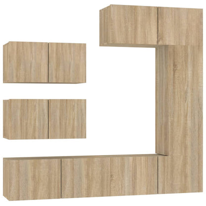 Set di Mobili Porta TV 6 pz Rovere Sonoma in Legno Multistrato - homemem39