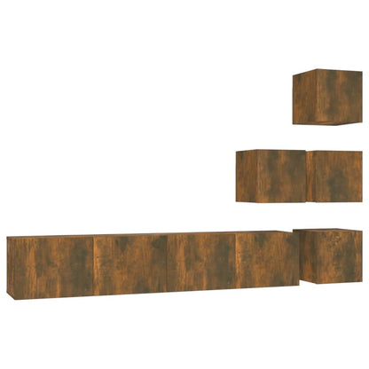 Mobile Porta TV a Parete Rovere Fumo in Legno Multistrato - homemem39