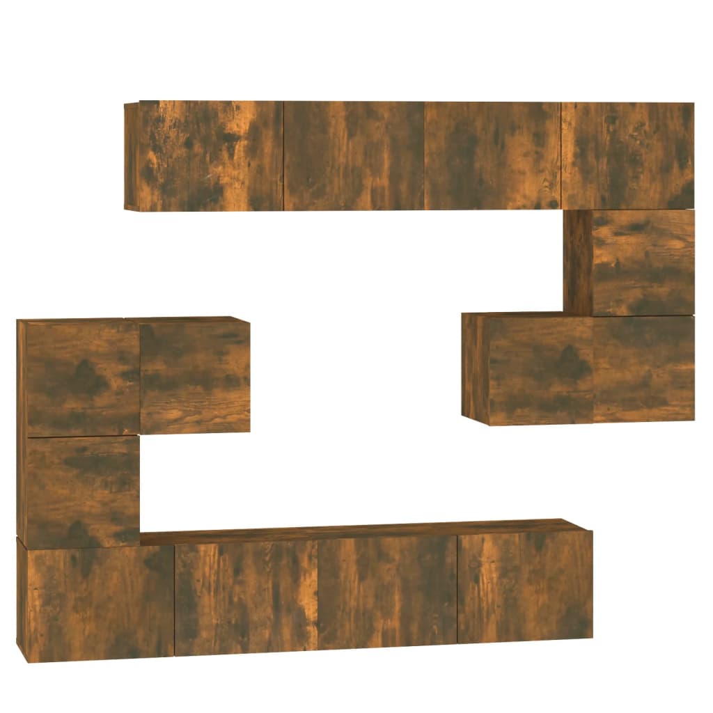 Mobile Porta TV a Parete Rovere Fumo in Legno Multistrato | homemem39