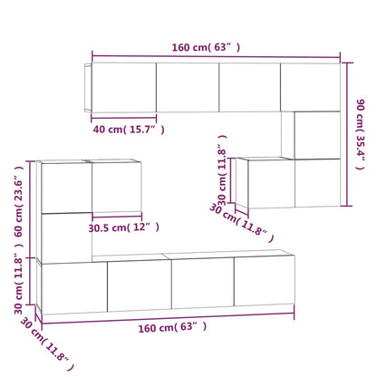 Mobile Porta TV a Parete Rovere Fumo in Legno Multistrato | homemem39