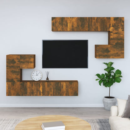 Mobile Porta TV a Parete Rovere Fumo in Legno Multistrato | homemem39