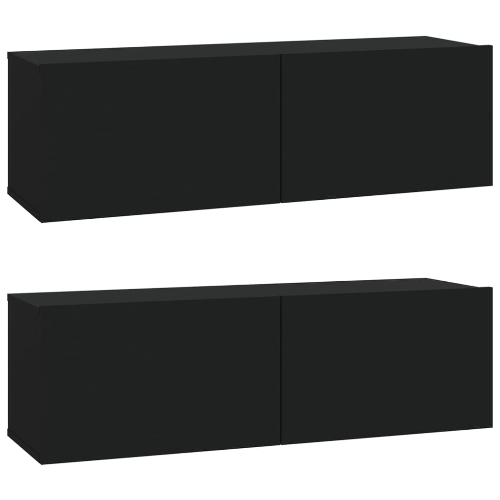 Set Mobili Porta TV 6 pz Nero in Legno Multistrato - homemem39