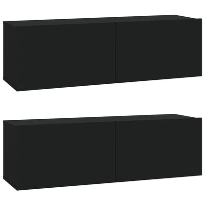 Set Mobili Porta TV 6 pz Nero in Legno Multistrato - homemem39