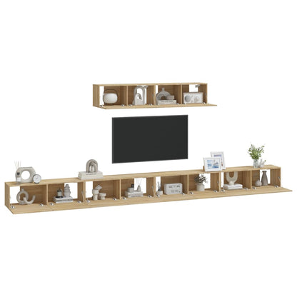 Set di Mobili Porta TV 6 pz Rovere Sonoma in Legno Multistrato