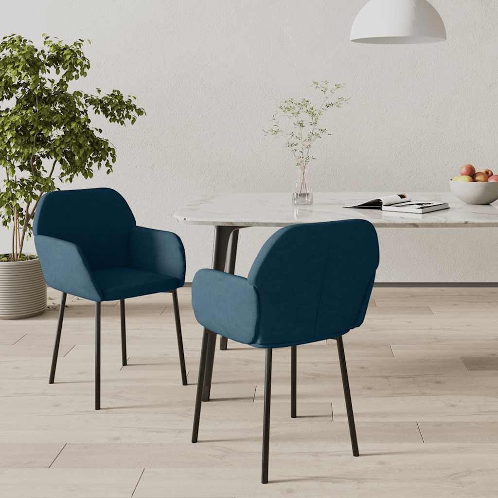 Sedie da Pranzo 2 pz Blu in Velluto | homemem39