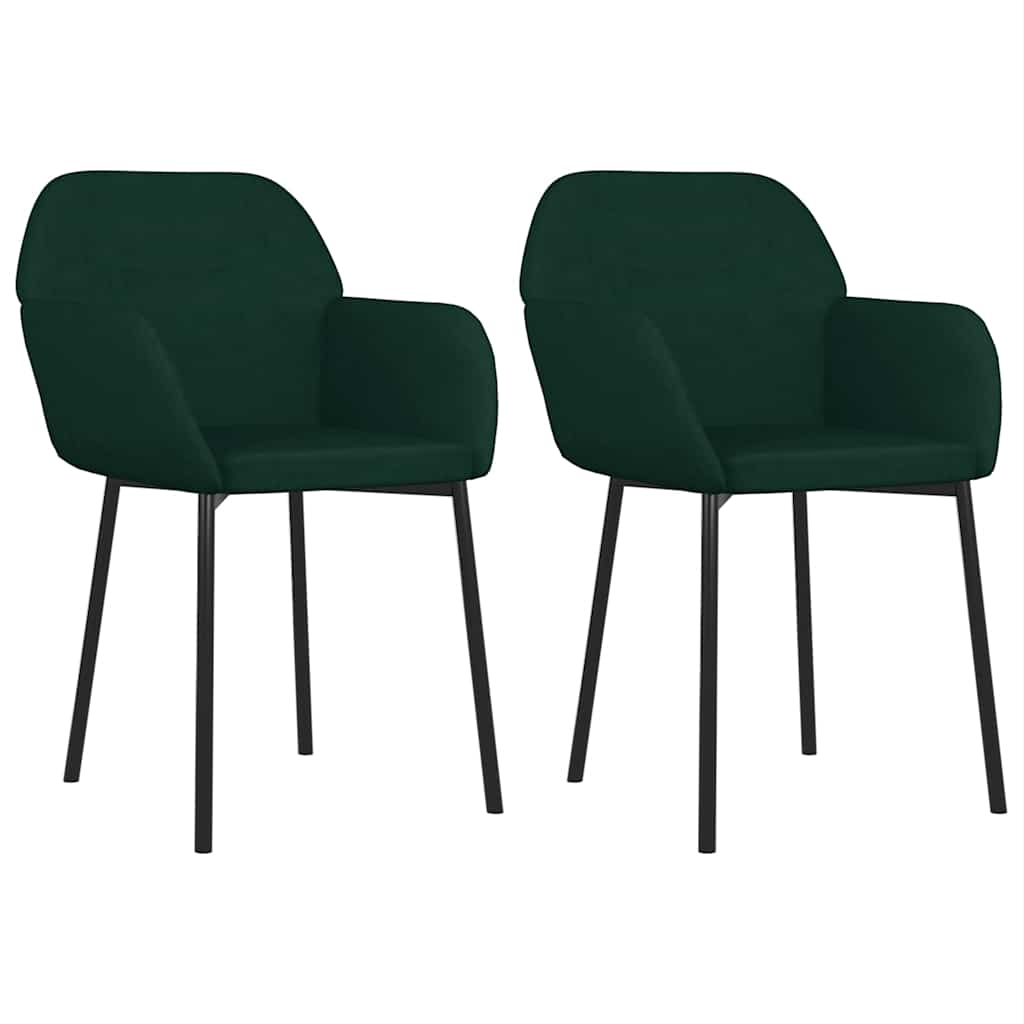 Sedie da Pranzo 2 pz Verde Scuro in Velluto | homemem39