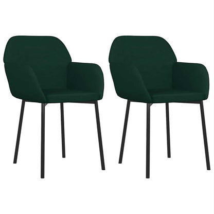 Sedie da Pranzo 2 pz Verde Scuro in Velluto | homemem39