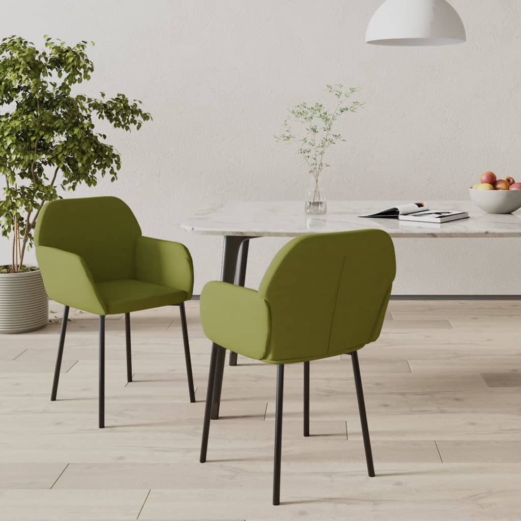Sedie da Pranzo 2 pz Verde Chiaro in Velluto | homemem39