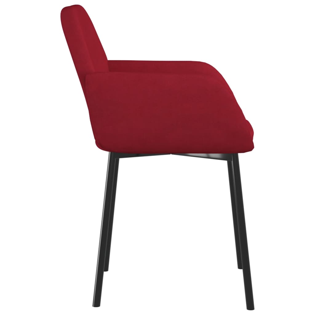 Sedie da Pranzo 2 pz Rosso Vino in Velluto
