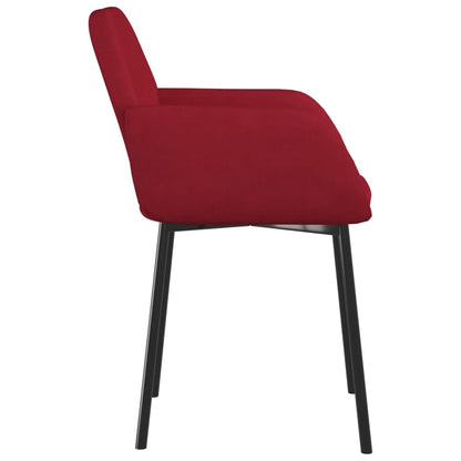 Sedie da Pranzo 2 pz Rosso Vino in Velluto
