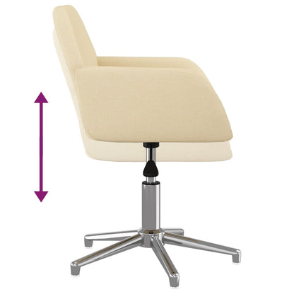 Sedia da Ufficio Girevole Crema in Tessuto - homemem39