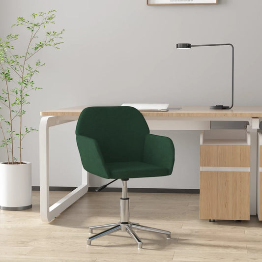 Sedia da Ufficio Girevole Verde Scuro in Tessuto - homemem39