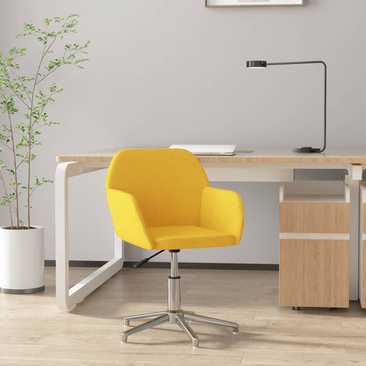 Sedia da Ufficio Girevole Giallo Chiaro in Tessuto - homemem39