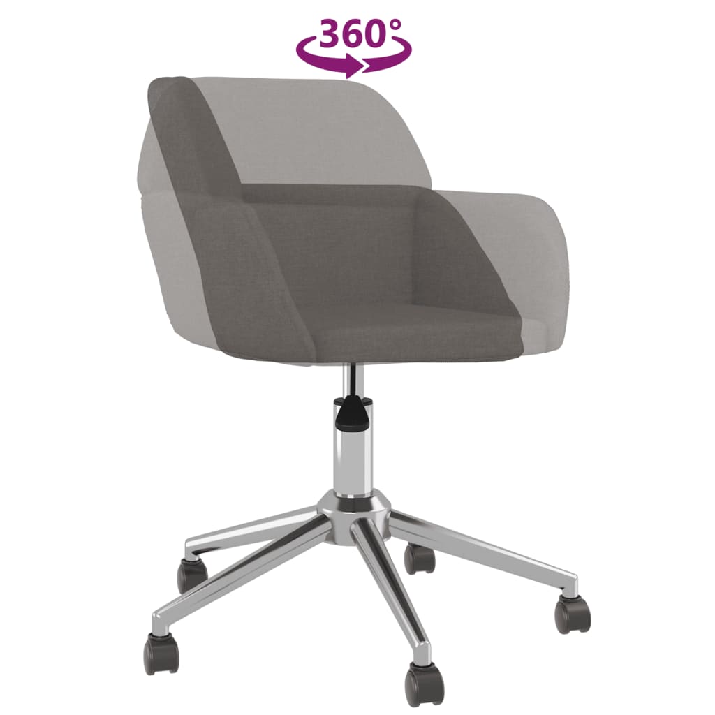 Sedia da Ufficio Girevole Grigio Scuro in Tessuto - homemem39