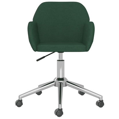 Sedia da Ufficio Girevole Verde Scuro in Tessuto - homemem39