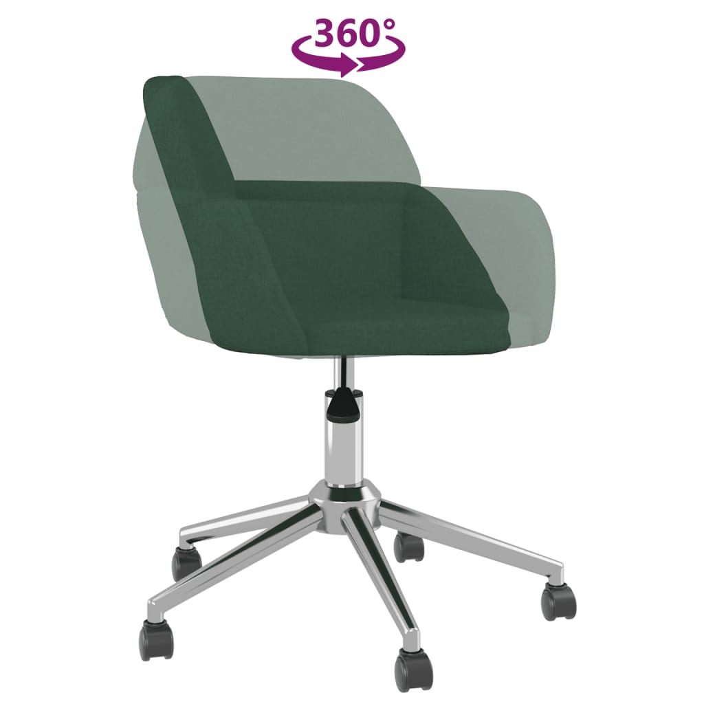Sedia da Ufficio Girevole Verde Scuro in Tessuto - homemem39
