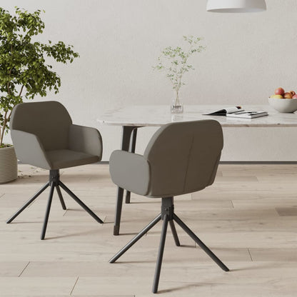 Sedie da Pranzo Girevoli 2 pz Grigio Scuro in Velluto | homemem39