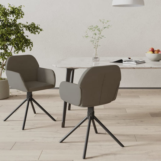 Sedie da Pranzo Girevoli 2 pz Grigio Scuro in Velluto | homemem39