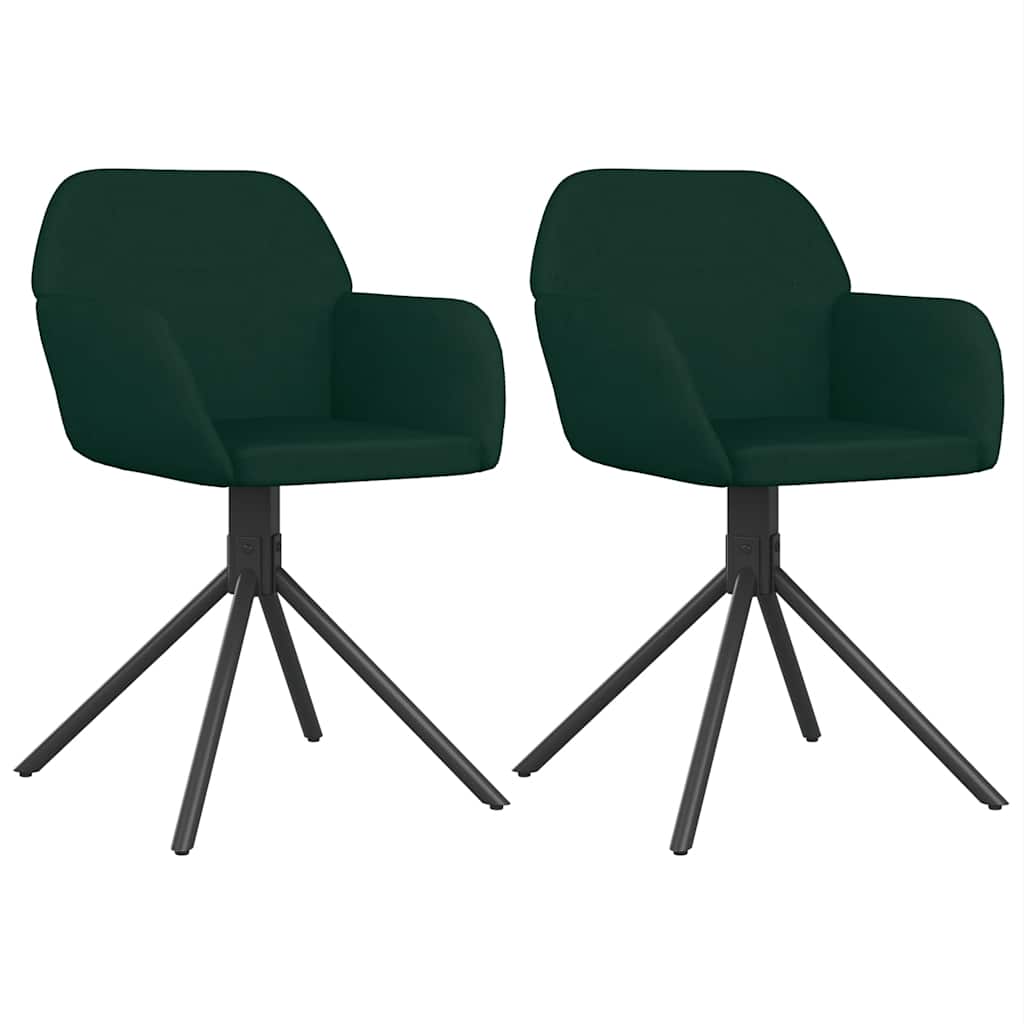Sedie da Pranzo Girevoli 2 pz Verde Scuro in Velluto | homemem39