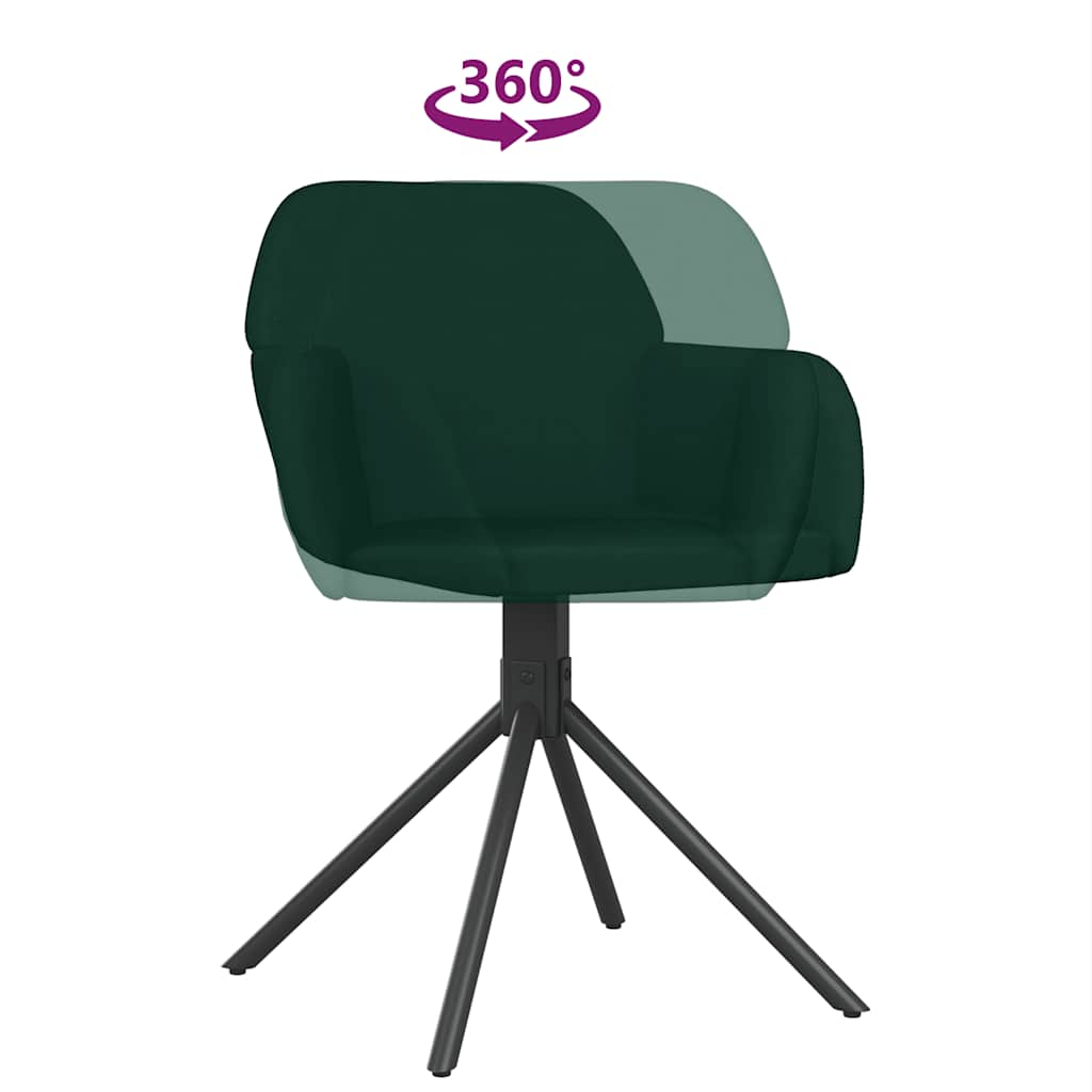 Sedie da Pranzo Girevoli 2 pz Verde Scuro in Velluto | homemem39
