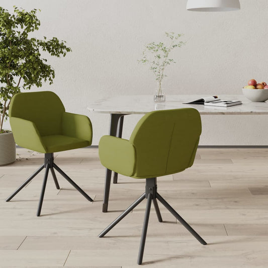 Sedie da Pranzo Girevoli 2 pz Verde Chiaro in Velluto | homemem39