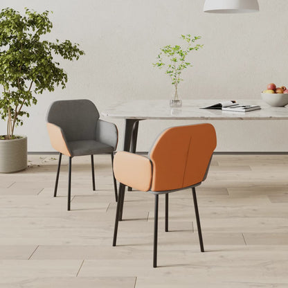 Sedie da Pranzo 2 pz Grigio Chiaro in Tessuto e Similpelle | homemem39