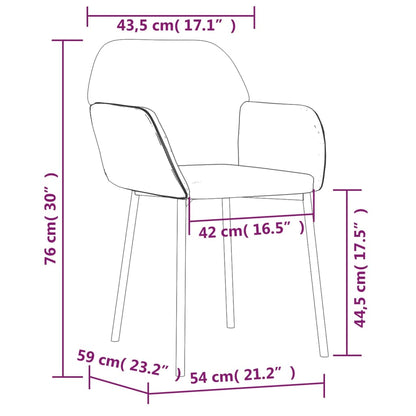Sedie da Pranzo 2 pz Grigio Scuro in Tessuto e Similpelle | homemem39